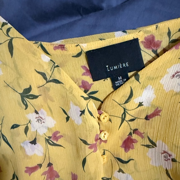 Floral Yellow Ruffle Top - Picture 3 of 3